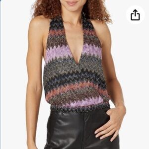 Ramy Brook Multicolor Chevron Crop Top